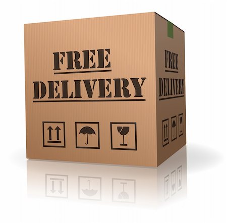 simsearch:400-05735817,k - shipping package free delivery cardboard parcel with text order shipment logistics after online shopping deliver packet or relocation and moving Stock Photo - Budget Royalty-Free & Subscription, Code: 400-04260911