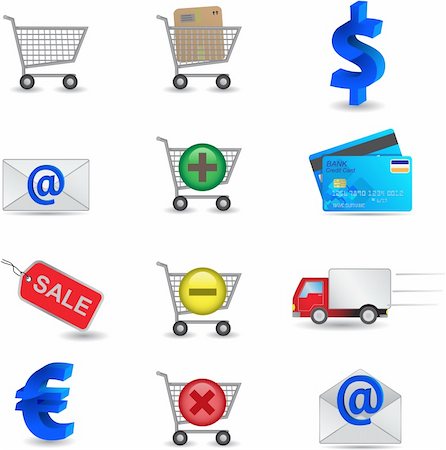 simsearch:400-04097382,k - Shopping Icons Set Stock Photo - Budget Royalty-Free & Subscription, Code: 400-04261035