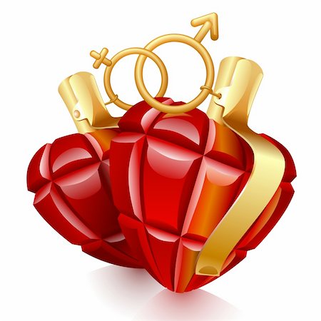 simsearch:400-06207242,k - Two grenade hearts Stock Photo - Budget Royalty-Free & Subscription, Code: 400-04261108