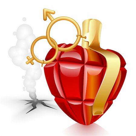 simsearch:400-06207242,k - Grenade heart. Female lost Stock Photo - Budget Royalty-Free & Subscription, Code: 400-04261109