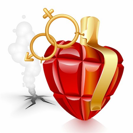 simsearch:400-06207242,k - Grenade heart. Male lost Stock Photo - Budget Royalty-Free & Subscription, Code: 400-04261110