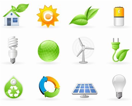 simsearch:400-05877514,k - Ecology and Alternative Energy icon set Stock Photo - Budget Royalty-Free & Subscription, Code: 400-04261210