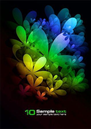 simsearch:400-04266669,k - Abstract vector eps10 glowing background. Flowers. For your design. Stock Photo - Budget Royalty-Free & Subscription, Code: 400-04261294