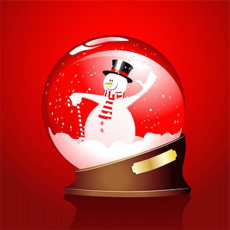 winter sphere with a snowman Stock Photo - Budget Royalty-Free & Subscription, Code: 400-04262477