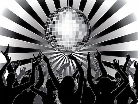 Vector silhouettes of people dancing at the party Stock Photo - Budget Royalty-Free & Subscription, Code: 400-04263065