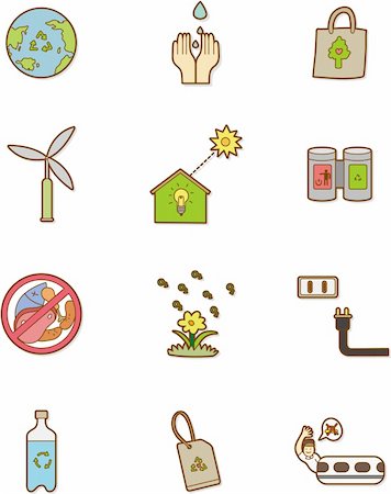 cartoon eco icon Stock Photo - Budget Royalty-Free & Subscription, Code: 400-04274024