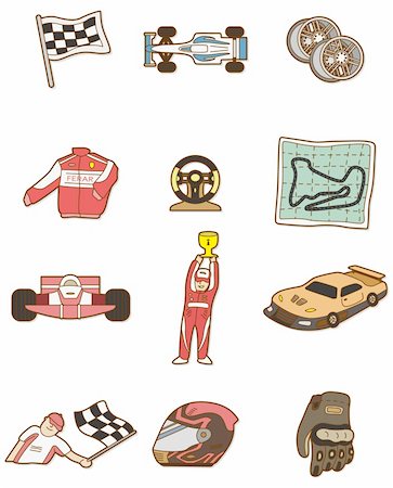 simsearch:400-05670383,k - cartoon f1 car icon Stock Photo - Budget Royalty-Free & Subscription, Code: 400-04274027