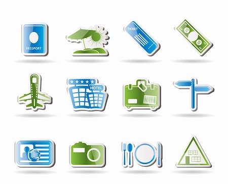 simsearch:400-07114343,k - Simple Travel and trip Icons- Vector Icon Set Stock Photo - Budget Royalty-Free & Subscription, Code: 400-04274045
