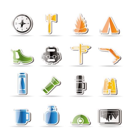 Simple Tourism and Holiday Vector Icon Set Stock Photo - Budget Royalty-Free & Subscription, Code: 400-04274059