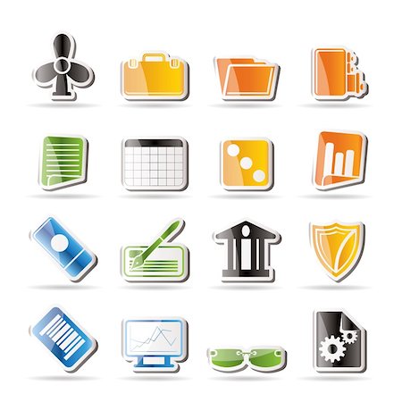 Simple Business and Office Icons - Vector Icon Set 2 Stock Photo - Budget Royalty-Free & Subscription, Code: 400-04274053