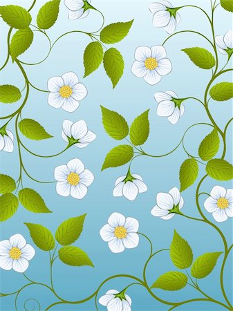 Decorative floral background. Vector illustration. Stock Photo - Budget Royalty-Free & Subscription, Code: 400-04274123