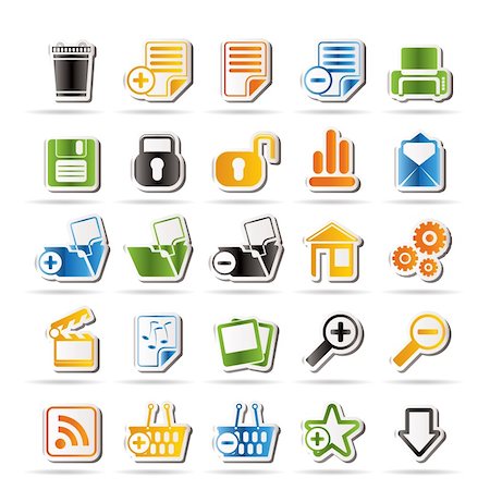 simsearch:400-04274313,k - 25 Simple Realistic Detailed Internet Icons - Vector Icon Set Stock Photo - Budget Royalty-Free & Subscription, Code: 400-04274314