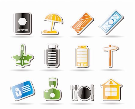 simsearch:400-07114343,k - Simple Travel, Holiday and Trip Icons - Vector Icon Set Stock Photo - Budget Royalty-Free & Subscription, Code: 400-04274315