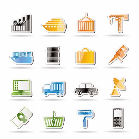 simsearch:400-04285412,k - Industry and Business icons - vector icon set Stock Photo - Budget Royalty-Free & Subscription, Code: 400-04274381