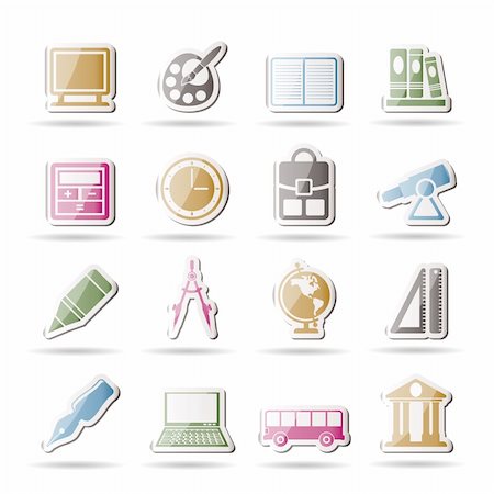 simsearch:400-06084780,k - School and education icons - vector icon set Stock Photo - Budget Royalty-Free & Subscription, Code: 400-04274382
