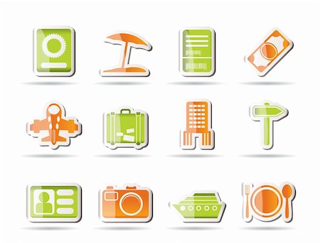 simsearch:400-07114343,k - travel, trip and holiday icons - vector icon set Stock Photo - Budget Royalty-Free & Subscription, Code: 400-04274400