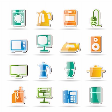 simsearch:400-04790475,k - home equipment icons - vector icon set Stock Photo - Budget Royalty-Free & Subscription, Code: 400-04274594