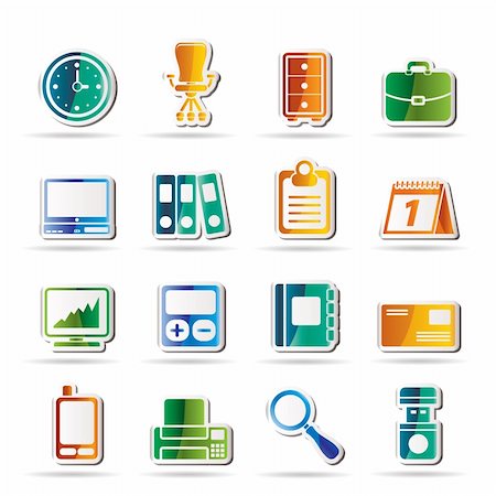 simsearch:400-05918073,k - Business and office icons - vector icon set Photographie de stock - Aubaine LD & Abonnement, Code: 400-04274598