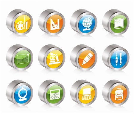 simsearch:400-06084780,k - School and education icons - vector icon set Stock Photo - Budget Royalty-Free & Subscription, Code: 400-04274612