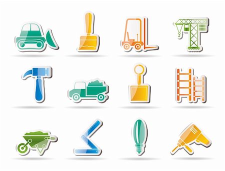 simsearch:400-04368303,k - Building and Construction equipment icons - Vector Icon Set Foto de stock - Super Valor sin royalties y Suscripción, Código: 400-04274633