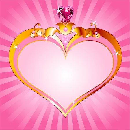 fairy tale decoration - Love princess pink frame. Perfect for beautiful girls Stock Photo - Budget Royalty-Free & Subscription, Code: 400-04274691