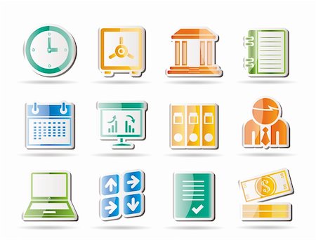 simsearch:400-04913456,k - Business, finance and office icons - vector icon set Stock Photo - Budget Royalty-Free & Subscription, Code: 400-04274979