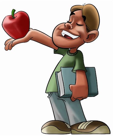 simsearch:400-06109415,k - boy with a book in his hand is offering a apple to some one Stock Photo - Budget Royalty-Free & Subscription, Code: 400-04275461