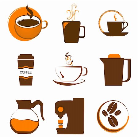 simsearch:400-04414723,k - illustration of set of coffee icon Foto de stock - Super Valor sin royalties y Suscripción, Código: 400-04275598
