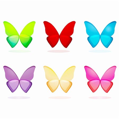 simsearch:400-04259527,k - illustration of set of colorful butterflies on isolated background Stock Photo - Budget Royalty-Free & Subscription, Code: 400-04275603