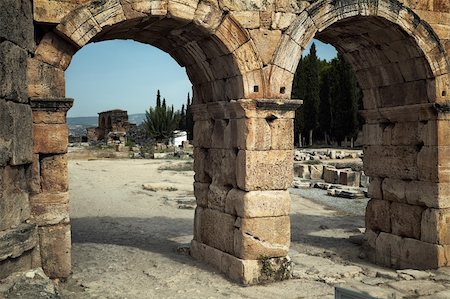 simsearch:400-06642892,k - the ruins of the ancient city of Hierapolis on the hill Pamukkale, Turkey. Artistic colors added. Stock Photo - Budget Royalty-Free & Subscription, Code: 400-04276680