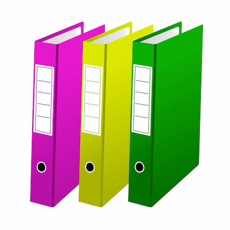 Vector illustration of three office folders are isolated on white background Stock Photo - Budget Royalty-Free & Subscription, Code: 400-04276838