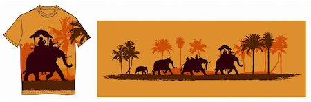 decorated asian elephants - Vector illustration of  Indian elephants Stock Photo - Budget Royalty-Free & Subscription, Code: 400-04276848