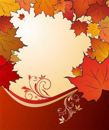 dvd silhouette - Illustration of autumn floral background. Vector Foto de stock - Super Valor sin royalties y Suscripción, Código: 400-04276841