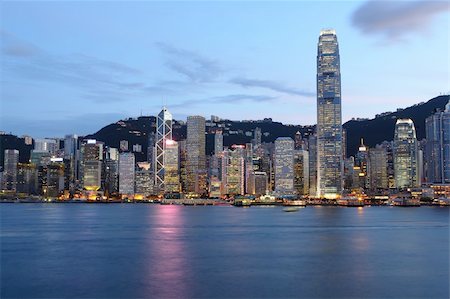 Hong Kong cityscape at night Stock Photo - Budget Royalty-Free & Subscription, Code: 400-04276946