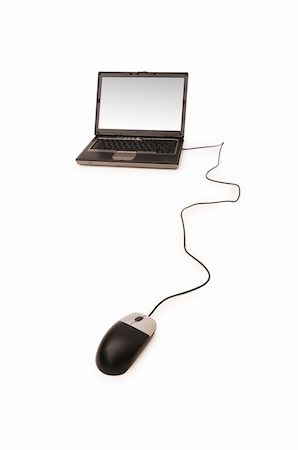 simsearch:400-05209527,k - Laptop with mouse isolated on the white background Stock Photo - Budget Royalty-Free & Subscription, Code: 400-04277569