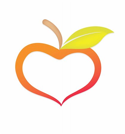 simsearch:400-04211564,k - Apple similar to heart love stylized apple Photographie de stock - Aubaine LD & Abonnement, Code: 400-04278276