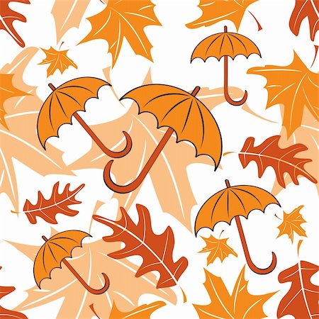 simsearch:400-05256623,k - Seamless autumnal pattern with umbrellas. Vector illustration Photographie de stock - Aubaine LD & Abonnement, Code: 400-04279035