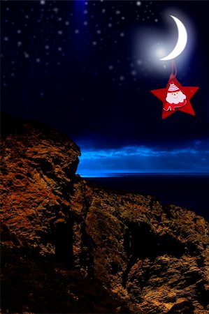simsearch:400-07550284,k - Christmas ornament attached to the shining moon Photographie de stock - Aubaine LD & Abonnement, Code: 400-04279251