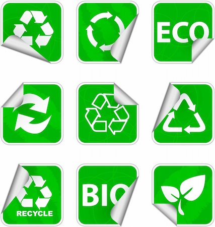 green environment and recycle icons set Stock Photo - Budget Royalty-Free & Subscription, Code: 400-04279783