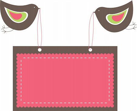 Bird with banners. vector illustration Stock Photo - Budget Royalty-Free & Subscription, Code: 400-04270120