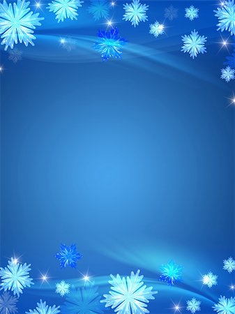 simsearch:400-05006261,k - blue christmas background with crystal snowflakes, stars and curves Stock Photo - Budget Royalty-Free & Subscription, Code: 400-04270188