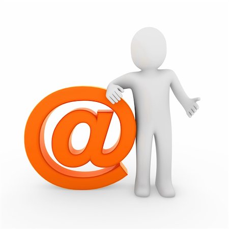 simsearch:400-04508643,k - 3d human email symbol orange business isolated white Stock Photo - Budget Royalty-Free & Subscription, Code: 400-04270543