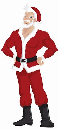 Illustration of a hot handsome Santa Claus with muscular body. Stock Photo - Budget Royalty-Free & Subscription, Code: 400-04270810