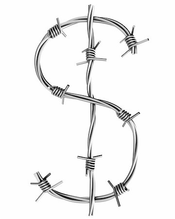 Dollar symbol made from barbed wire Stock Photo - Budget Royalty-Free & Subscription, Code: 400-04271574