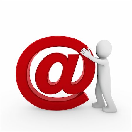 simsearch:400-04508643,k - 3d human email symbol red business isolated Stock Photo - Budget Royalty-Free & Subscription, Code: 400-04271684