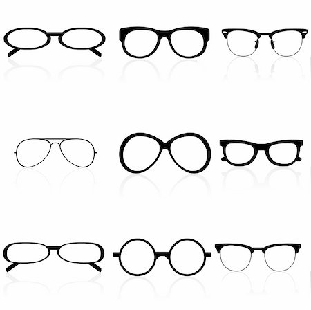 simsearch:400-07774329,k - illustration of different eye wears on white background Stock Photo - Budget Royalty-Free & Subscription, Code: 400-04271802