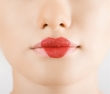 simsearch:400-07464468,k - heart on lips of pretty woman closeup Stock Photo - Budget Royalty-Free & Subscription, Code: 400-04271991