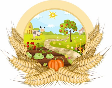 vector illustration of a farm card Stock Photo - Budget Royalty-Free & Subscription, Code: 400-04272392