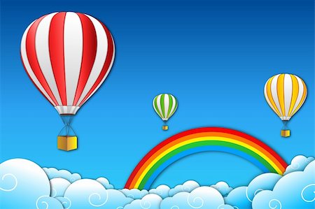 illustration of parachute with rainbow Photographie de stock - Aubaine LD & Abonnement, Code: 400-04272490