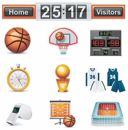 Set of basketball related icons Stock Photo - Budget Royalty-Free & Subscription, Code: 400-04272547